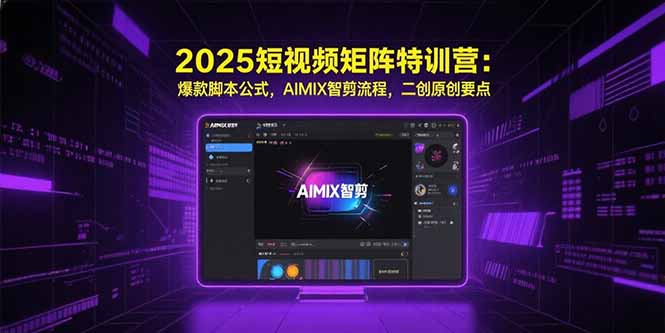 2025短视频矩阵特训营:爆款脚本公式,AIMIX智剪流程,二创原创要点采购|汽车产业|汽车配件|机加工蚂蚁智酷企业交流社群中心
