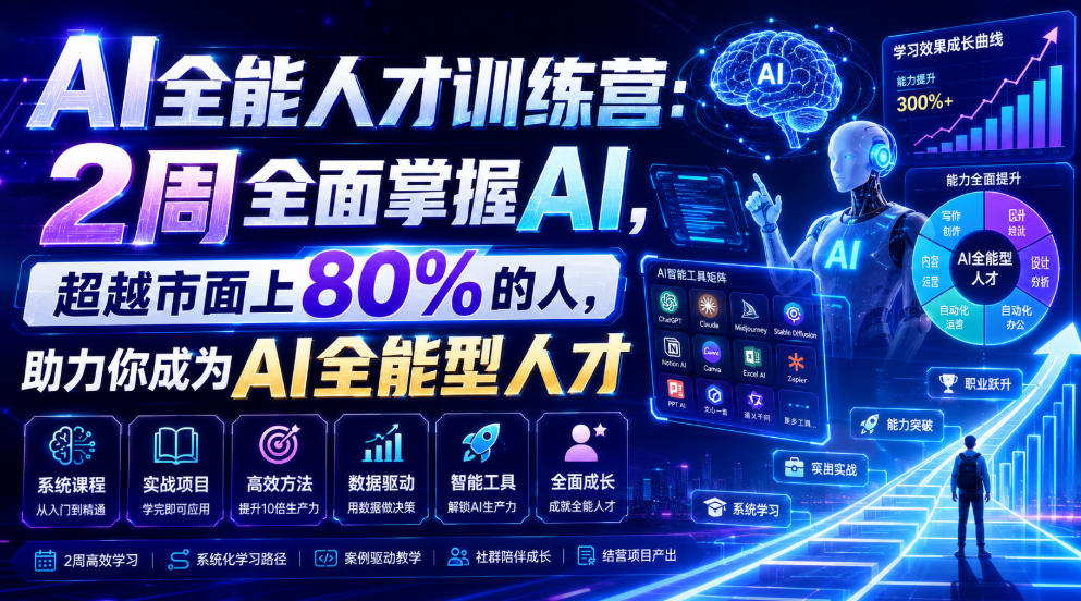 AI全能人才训练营：2周全面掌握AI，超越市面上80%的人，助力你成为AI全能型人才采购|汽车产业|汽车配件|机加工企业家交流社群中心