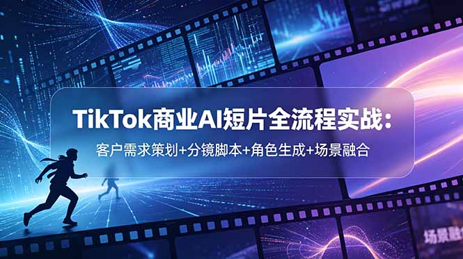 TikTok商业AI短片全流程实战：客户需求策划+分镜脚本+角色生成+场景融合采购|汽车产业|汽车配件|机加工企业家交流社群中心