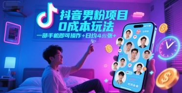 抖音男粉项目0成本玩法，一部手机即可操作，日均4张+，时间自由采购|汽车产业|汽车配件|机加工蚂蚁智酷企业交流社群中心