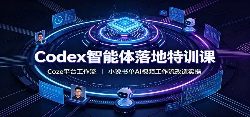Codex智能体落地特训课:Coze平台工作流,小说书单AI视频工作流改造实操采购|汽车产业|汽车配件|机加工企业家交流社群中心