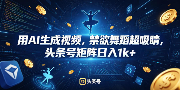 用AI生成视频,禁欲舞蹈超吸睛,头条号矩阵日入1k+采购|汽车产业|汽车配件|机加工企业家交流社群中心