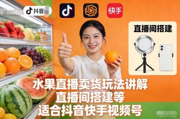 水果直播卖货玩法讲解、直播间搭建等,适合抖音快手视频号采购|汽车产业|汽车配件|机加工蚂蚁智酷企业交流社群中心