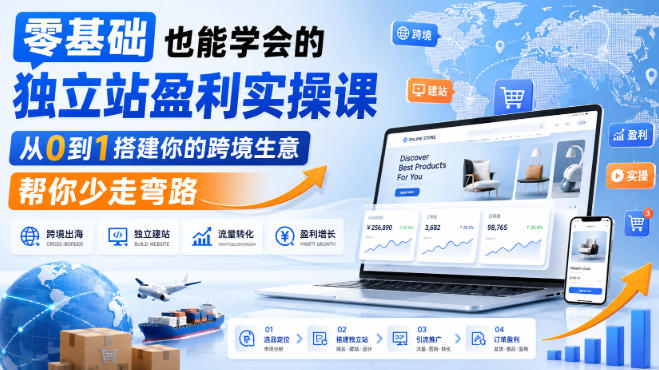 零基础也能学会的独立站盈利实操课,从0到1搭建你的跨境生意,帮你少走弯路采购|汽车产业|汽车配件|机加工企业家交流社群中心