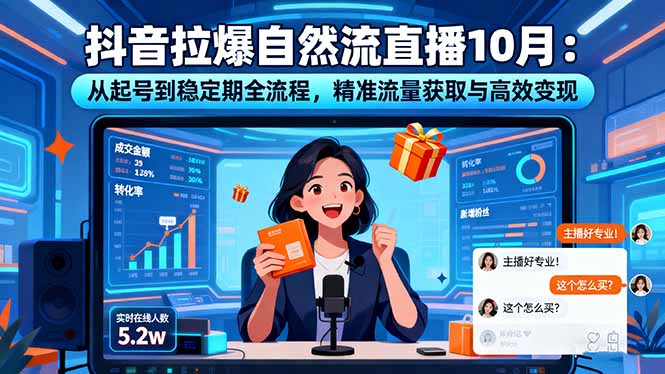 抖音拉爆自然流直播10月：从起号到稳定期全流程，精准流量获取与高效变现采购|汽车产业|汽车配件|机加工蚂蚁智酷企业交流社群中心