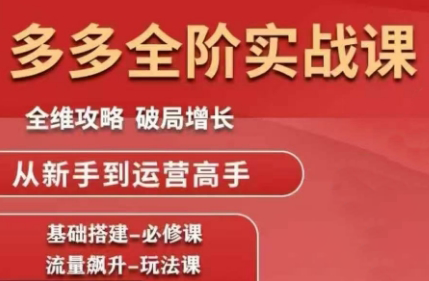大炮·拼多多全阶实战课程(更新2026)采购|汽车产业|汽车配件|机加工蚂蚁智酷企业交流社群中心