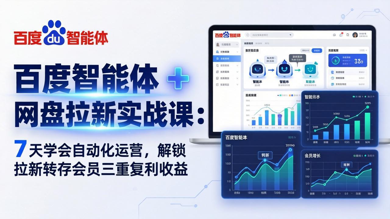 百度智能体 + 网盘拉新实战课：7 天学会自动化运营，解锁拉新转存会员三重复利收益采购|汽车产业|汽车配件|机加工企业家交流社群中心