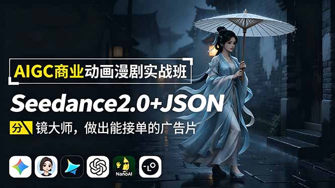 AIGC商业动画漫剧实战班:Seedance2.0+JSON分镜大师,做出能接单的广告片采购|汽车产业|汽车配件|机加工企业家交流社群中心