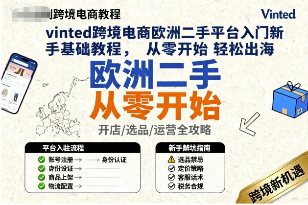 vinted跨境电商欧洲二手平台入门新手基础教程,从零开始轻松出海采购|汽车产业|汽车配件|机加工蚂蚁智酷企业交流社群中心