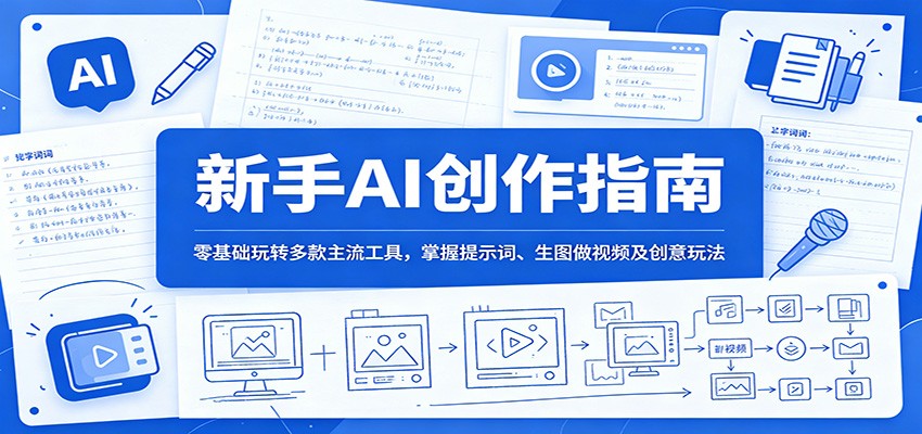 新手AI创作指南:零基础玩转多款主流工具,掌握提示词、生图做视频及创意玩法采购|汽车产业|汽车配件|机加工企业家交流社群中心