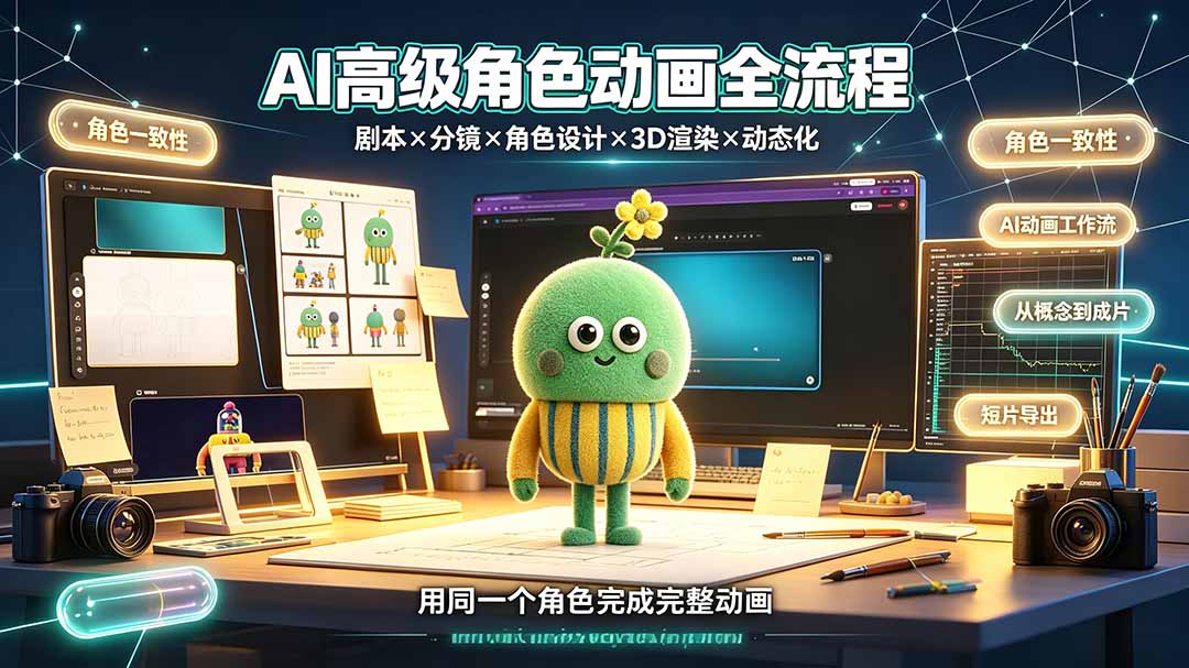 AI高级角色动画全流程：剧本×分镜×角色设计×3D渲染×动态化，从概念到成片一站式教学采购|汽车产业|汽车配件|机加工企业家交流社群中心