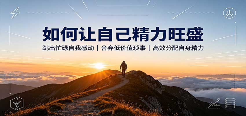 如何让自己精力旺盛:跳出忙碌自我感动,舍弃低价值琐事,高效分配自身精力采购|汽车产业|汽车配件|机加工企业家交流社群中心