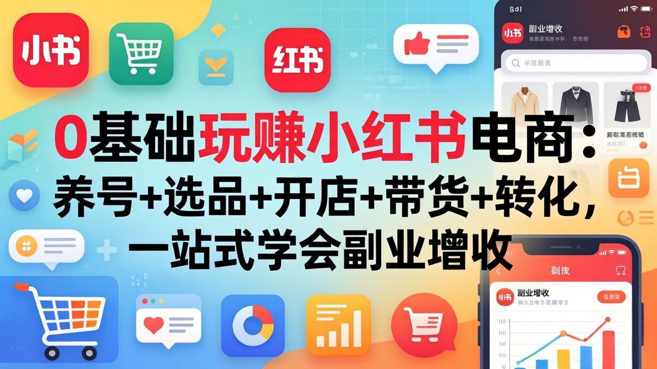 0基础玩赚小红书电商：养号+选品+开店+带货+转化，一站式学会副业增收采购|汽车产业|汽车配件|机加工企业家交流社群中心