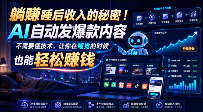 躺賺睡后收入的秘密!AI自动发爆款内容,不需要懂技术,让你在睡觉的时候也能轻松賺钱【原创双语字幕】采购|汽车产业|汽车配件|机加工企业家交流社群中心