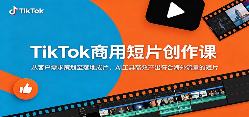 TikTok商用短片创作课：从客户需求策划至落地成片，AI工具高效产出符合海外流量的短片采购|汽车产业|汽车配件|机加工企业家交流社群中心
