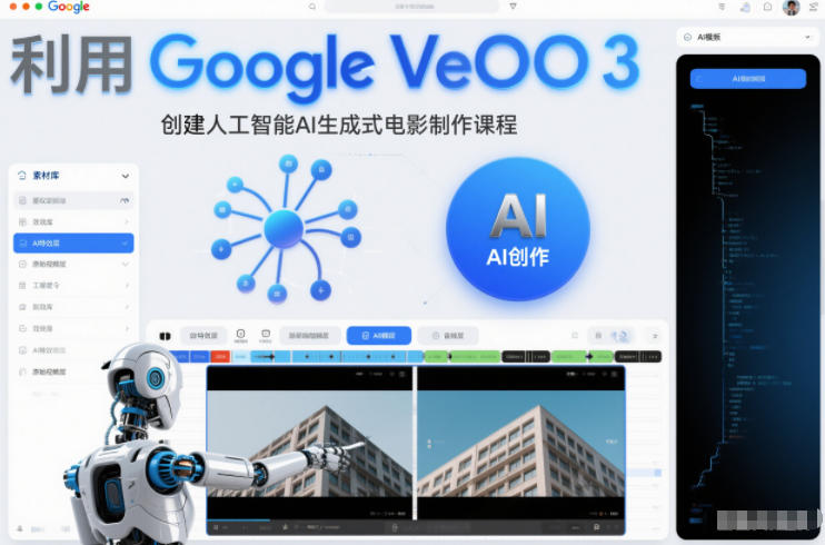 利l用Google Veo 3创建人工智能AI生成式电影制作课程,使用人工智能的力量创建令人惊叹的视频采购|汽车产业|汽车配件|机加工蚂蚁智酷企业交流社群中心