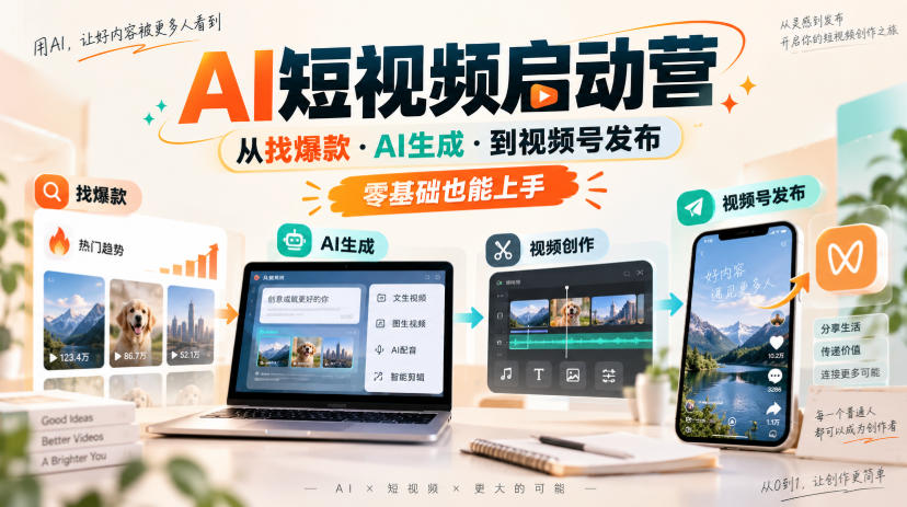 AI短视频启动营，从找爆款·AI生成·到视频号发布，零基础也能上手采购|汽车产业|汽车配件|机加工企业家交流社群中心