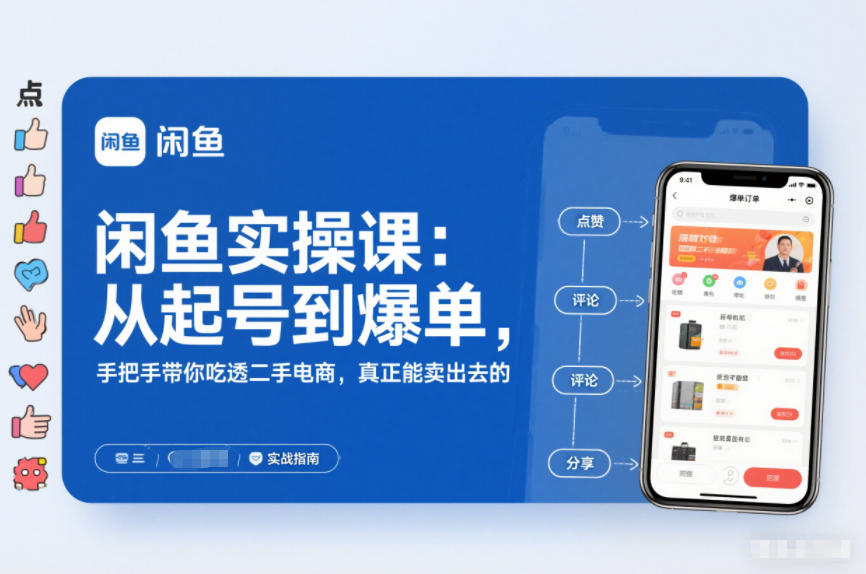 闲鱼实操课:从起号到爆单,手把手带你吃透二手电商,真正能卖出去的实战指南采购|汽车产业|汽车配件|机加工蚂蚁智酷企业交流社群中心