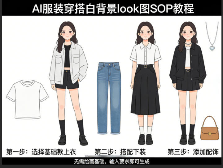 AI服装穿搭白背景look图SOP教程,不用会画画,提几句具体要求,AI就能还你一个奇迹采购|汽车产业|汽车配件|机加工企业家交流社群中心