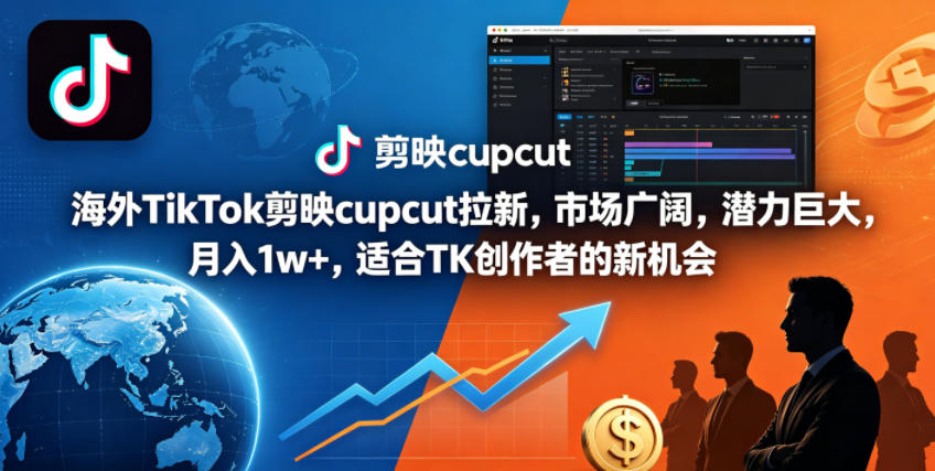 海外TikTok剪映cupcut拉新,市场广阔,潜力巨大,月入1w+,适合TK创作者的新机会采购|汽车产业|汽车配件|机加工企业家交流社群中心