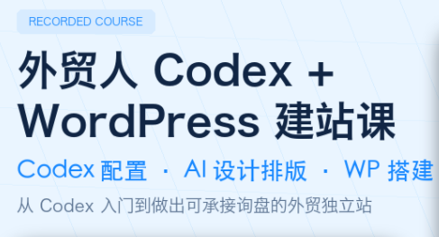 大卫·外贸人Codex + WordPress建站课(更新8月)采购|汽车产业|汽车配件|机加工企业家交流社群中心