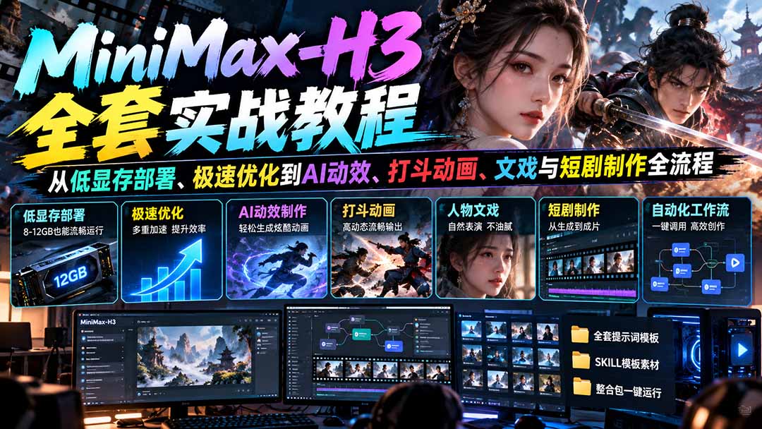 MiniMax-H3全套实战教程：从低显存部署、极速优化到AI动效、打斗动画、文戏与短剧制作全流程采购|汽车产业|汽车配件|机加工企业家交流社群中心