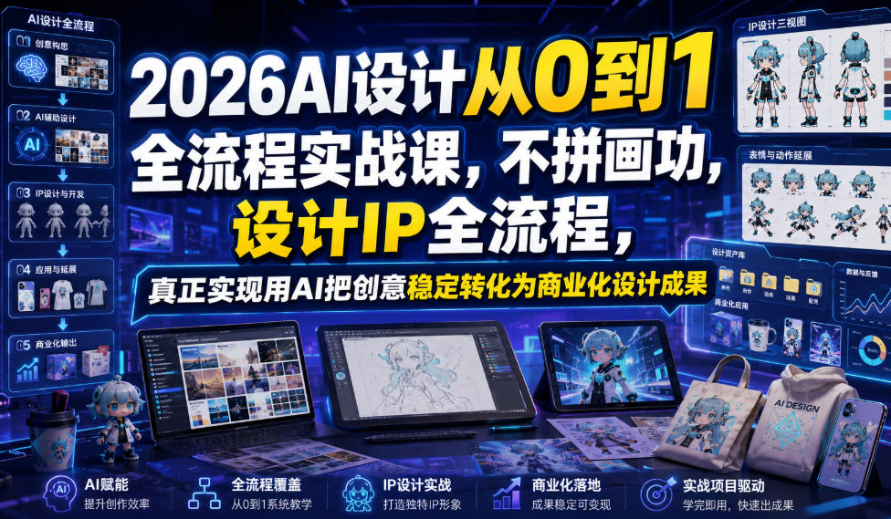 2026AI设计从0到1全流程实战课，不拼画功，设计IP全流程，真正实现用AI把创意稳定转化为商业化设计成果采购|汽车产业|汽车配件|机加工企业家交流社群中心