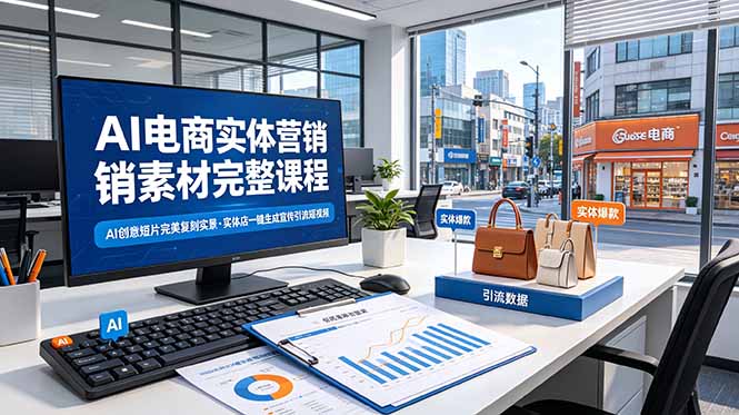 AI电商实体营销素材完整课程，AI创意短片完美复刻实景，实体店一键生成宣传引流短视频采购|汽车产业|汽车配件|机加工企业家交流社群中心