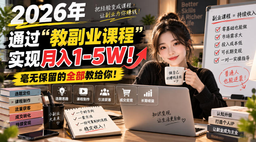 2026年通过“教副业课程”实现月入1-5W！毫无保留的全部教给你！【揭秘】采购|汽车产业|汽车配件|机加工企业家交流社群中心