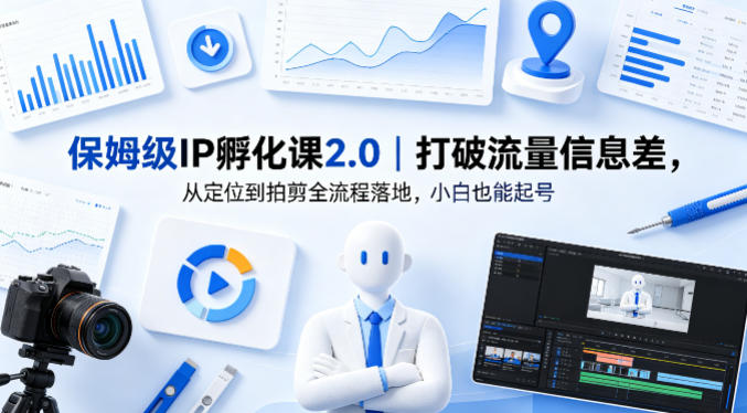 保姆级IP孵化课2.0｜打破流量信息差，从定位到拍剪全流程落地，小白也能起号采购|汽车产业|汽车配件|机加工企业家交流社群中心