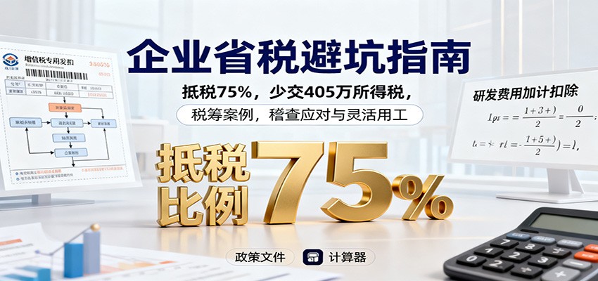 企业省税避坑指南:抵税75%,少交405万所得税,税筹案例,稽查应对与灵活用工采购|汽车产业|汽车配件|机加工蚂蚁智酷企业交流社群中心