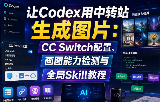 让Codex用中转站生成图片：CC Switch配置、画图能力检测与全局Skill教程采购|汽车产业|汽车配件|机加工企业家交流社群中心