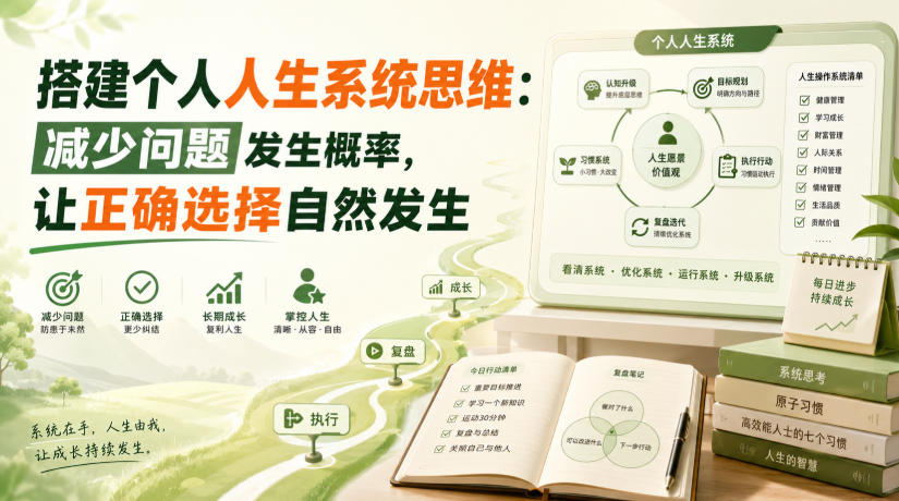 付费文章:搭建个人人生系统思维:减少问题发生概率,让正确选择自然发生采购|汽车产业|汽车配件|机加工企业家交流社群中心