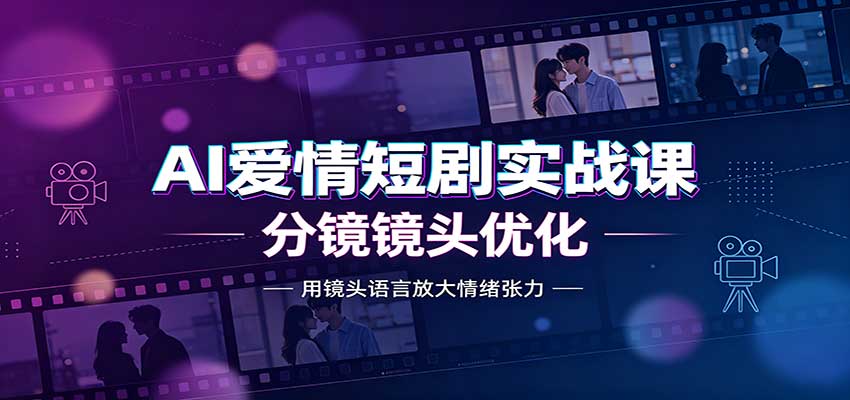 AI爱情短剧实战课:故事剧本创作,分镜镜头优化,智能体提示词采购|汽车产业|汽车配件|机加工企业家交流社群中心