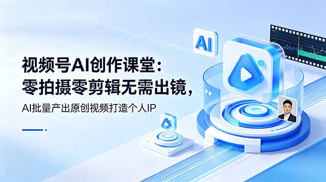 视频号AI创作课堂：零拍摄零剪辑无需出镜，AI批量产出原创视频打造个人IP采购|汽车产业|汽车配件|机加工企业家交流社群中心