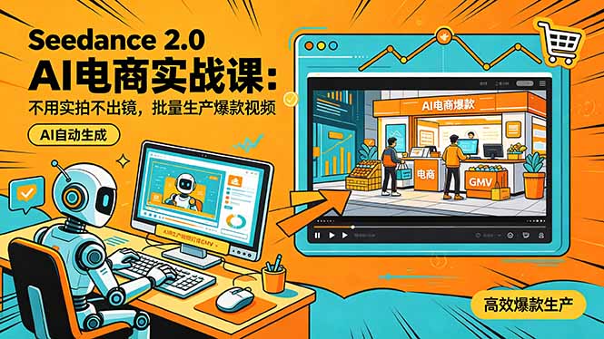 Seedance 2.0 AI电商实战课:不用实拍不出镜,批量生产爆款视频打爆GMV采购|汽车产业|汽车配件|机加工企业家交流社群中心