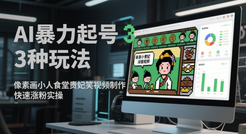 AI暴力起号3种玩法，像素画小人食堂贵妃搞笑视频制作，快速涨粉实操采购|汽车产业|汽车配件|机加工蚂蚁智酷企业交流社群中心