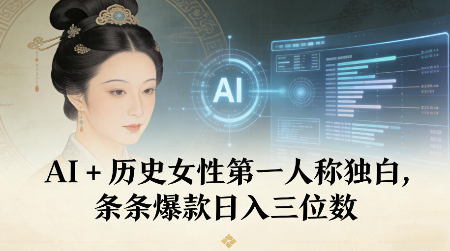 AI+历史女性第一人称独白，条条爆款日入三位数采购|汽车产业|汽车配件|机加工蚂蚁智酷企业交流社群中心