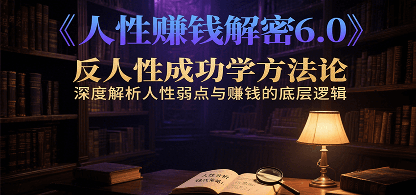 人性赚钱解密6.0，反人性成功学方法论，深度解析人性弱点与赚钱的底层逻辑采购|汽车产业|汽车配件|机加工蚂蚁智酷企业交流社群中心