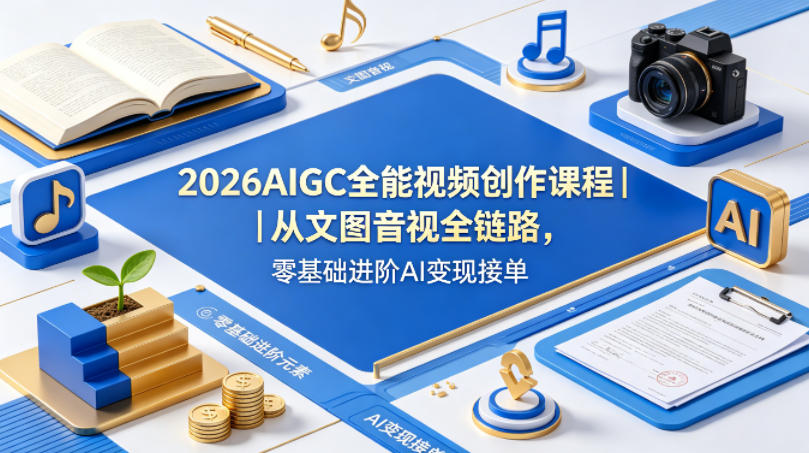 2026AIGC全能视频创作课程｜从文图音视全链路，零基础进阶AI变现接单采购|汽车产业|汽车配件|机加工企业家交流社群中心