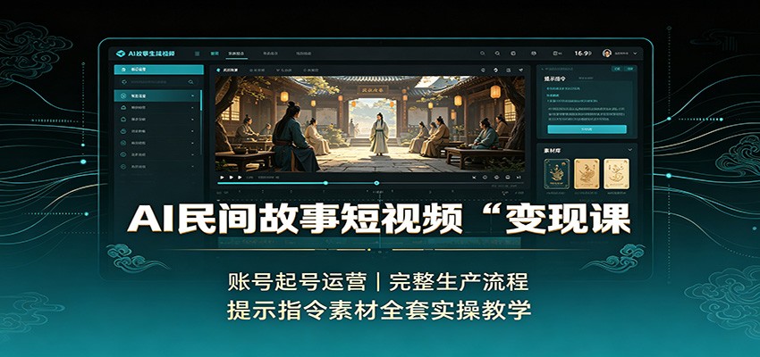 AI民间故事短视频变现课：账号起号运营，完整生产流程，提示指令素材全套实操教学采购|汽车产业|汽车配件|机加工企业家交流社群中心