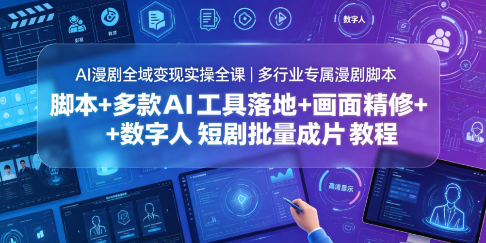 AI漫剧全域变现实操全课｜多行业专属漫剧脚本+多款AI工具落地+画面精修+数字人短剧批量成片全教程采购|汽车产业|汽车配件|机加工企业家交流社群中心