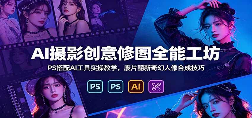 AI摄影创意修图全能工坊：PS搭配AI工具实操教学，废片翻新奇幻人像合成技巧采购|汽车产业|汽车配件|机加工企业家交流社群中心
