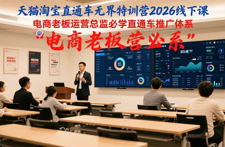 天猫淘宝直通车无界特训营2026线下课,电商老板运营总监必学直通车推广体系采购|汽车产业|汽车配件|机加工蚂蚁智酷企业交流社群中心