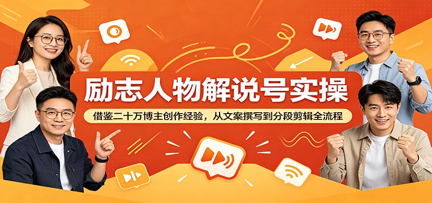 励志人物解说号实操：借鉴二十万博主创作经验，从文案撰写到分段剪辑全流程采购|汽车产业|汽车配件|机加工企业家交流社群中心