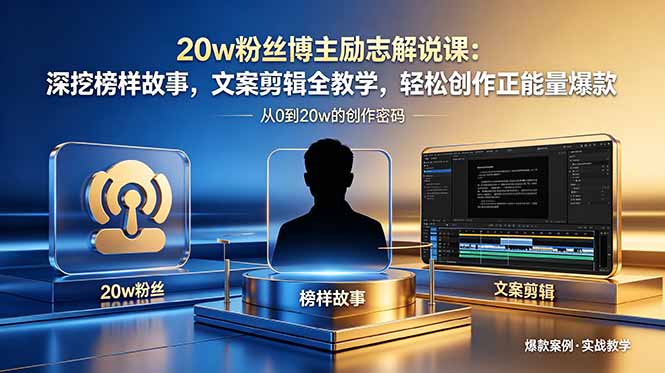 20w粉丝博主励志解说课：深挖榜样故事，文案剪辑全教学，轻松创作正能量爆款采购|汽车产业|汽车配件|机加工企业家交流社群中心