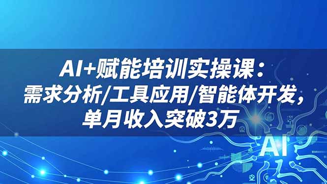 AI+赋能培训实操课：需求分析/工具应用/智能体开发，单月收入突破3万采购|汽车产业|汽车配件|机加工蚂蚁智酷企业交流社群中心
