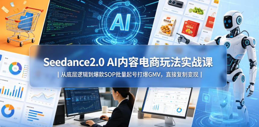 Seedance2.0 AI内容电商玩法实战课｜从底层逻辑到爆款SOP批量起号打爆GMV，直接复制变现采购|汽车产业|汽车配件|机加工企业家交流社群中心