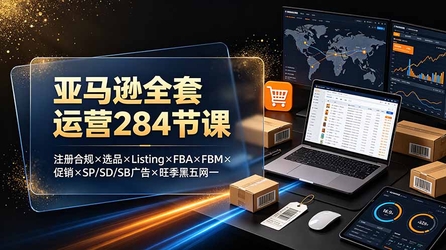 亚马逊全套运营284节课:注册合规×选品×Listing×FBA×FBM×促销×SP/SD/SB广告×旺季黑五网一采购|汽车产业|汽车配件|机加工企业家交流社群中心