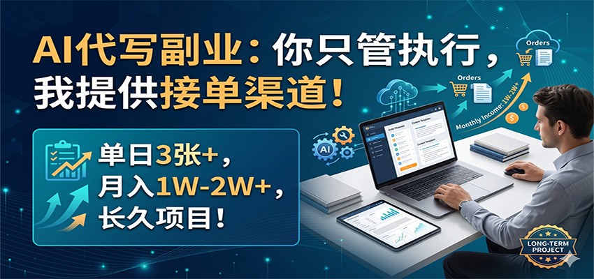 AI代写副业：你只管执行，我提供接单渠道！单日3张+，月入1W-2W+，长久项目采购|汽车产业|汽车配件|机加工企业家交流社群中心